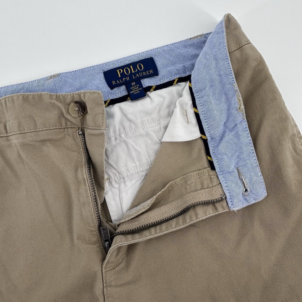Polo Ralph Lauren‎ Boys Youth Size 20 Khaki Chino Shorts Inseam 10.5" Casual